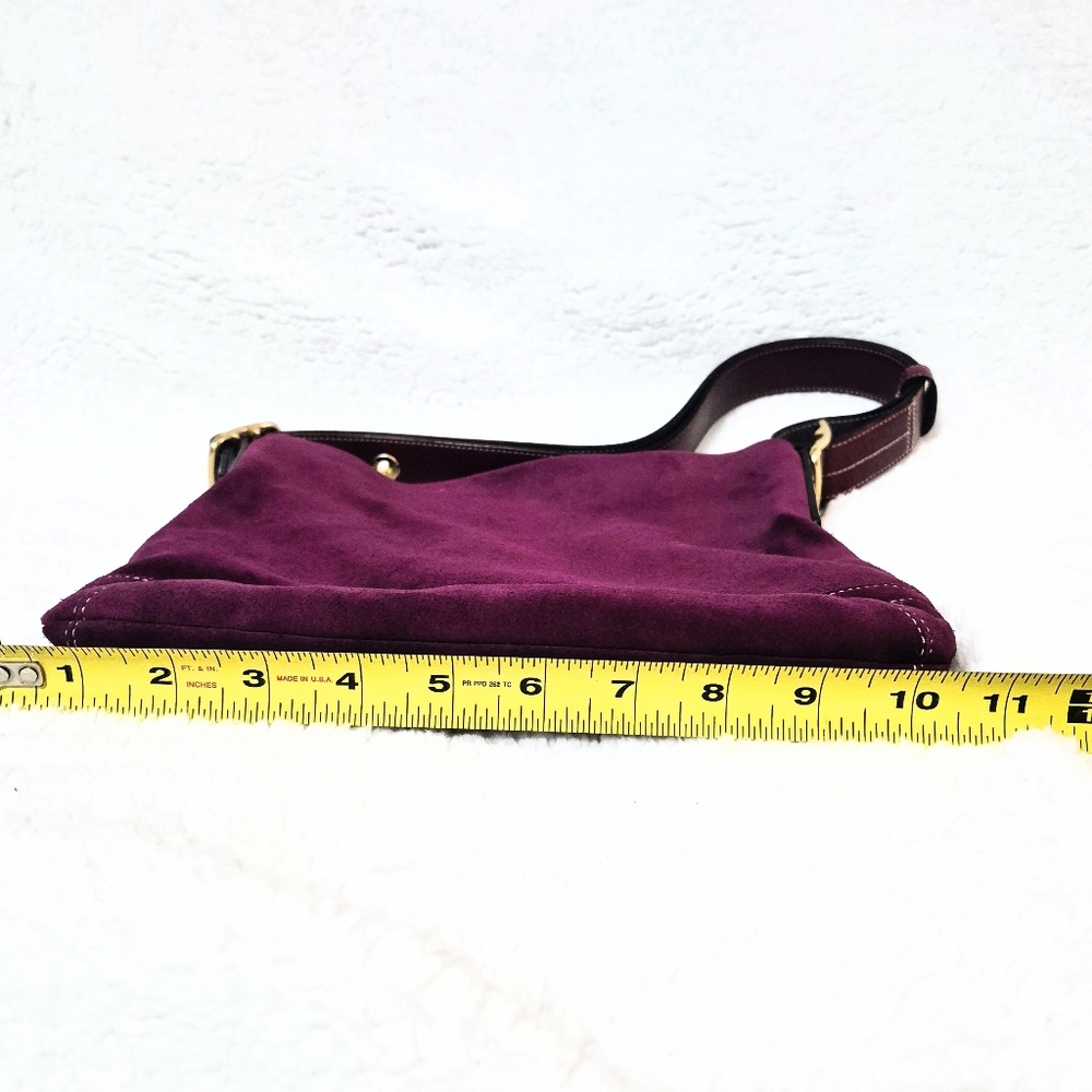 COACH: Grape Soft Suede Duffle Purse - Picture 5 of 11